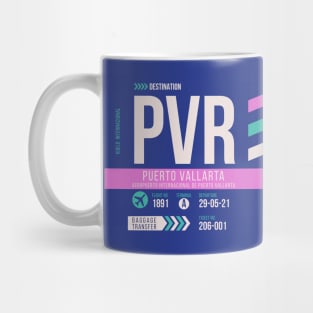 Puerto Vallarta (PVR) Airport Code Baggage Tag Mug